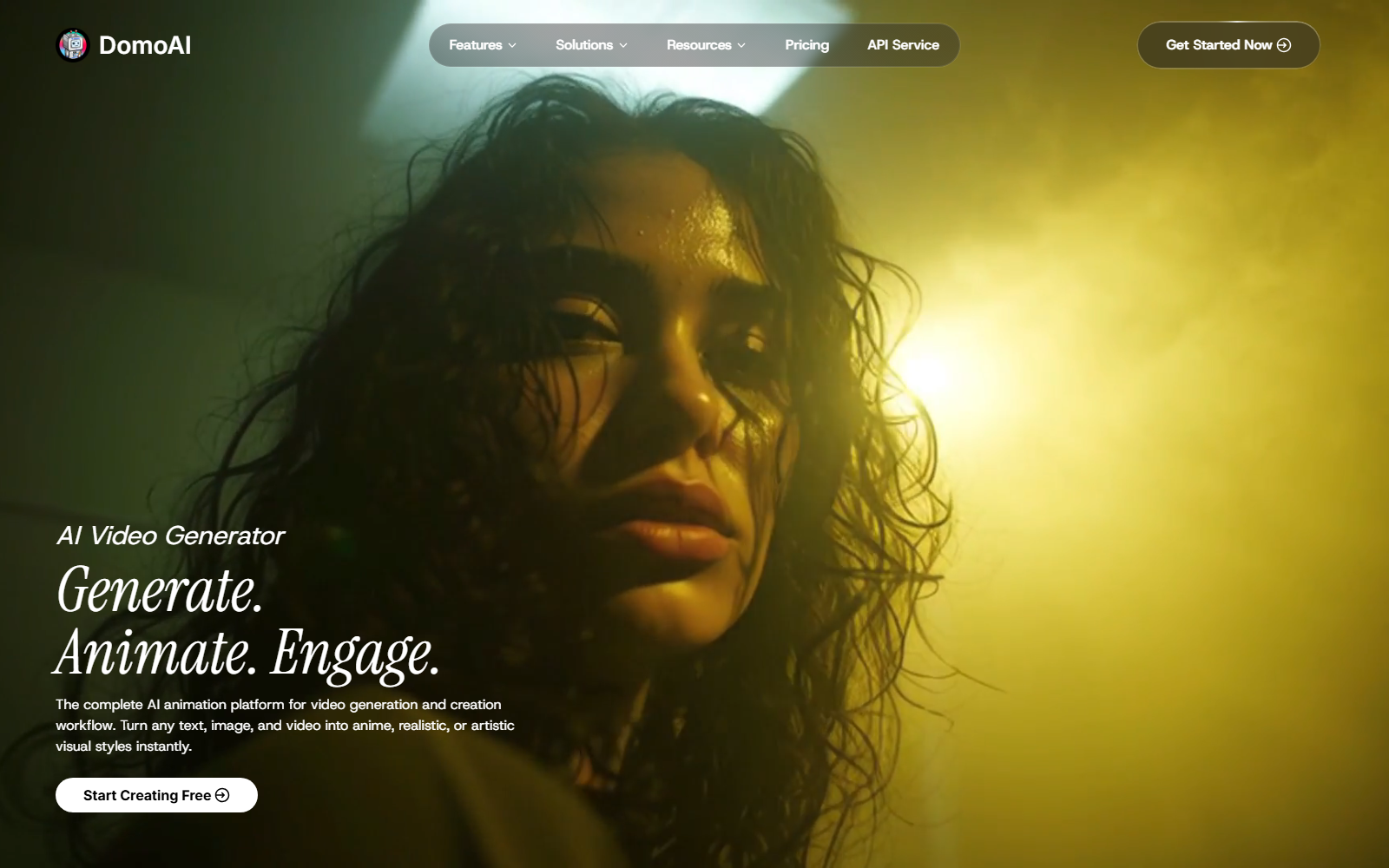 DomoAI homepage screenshot