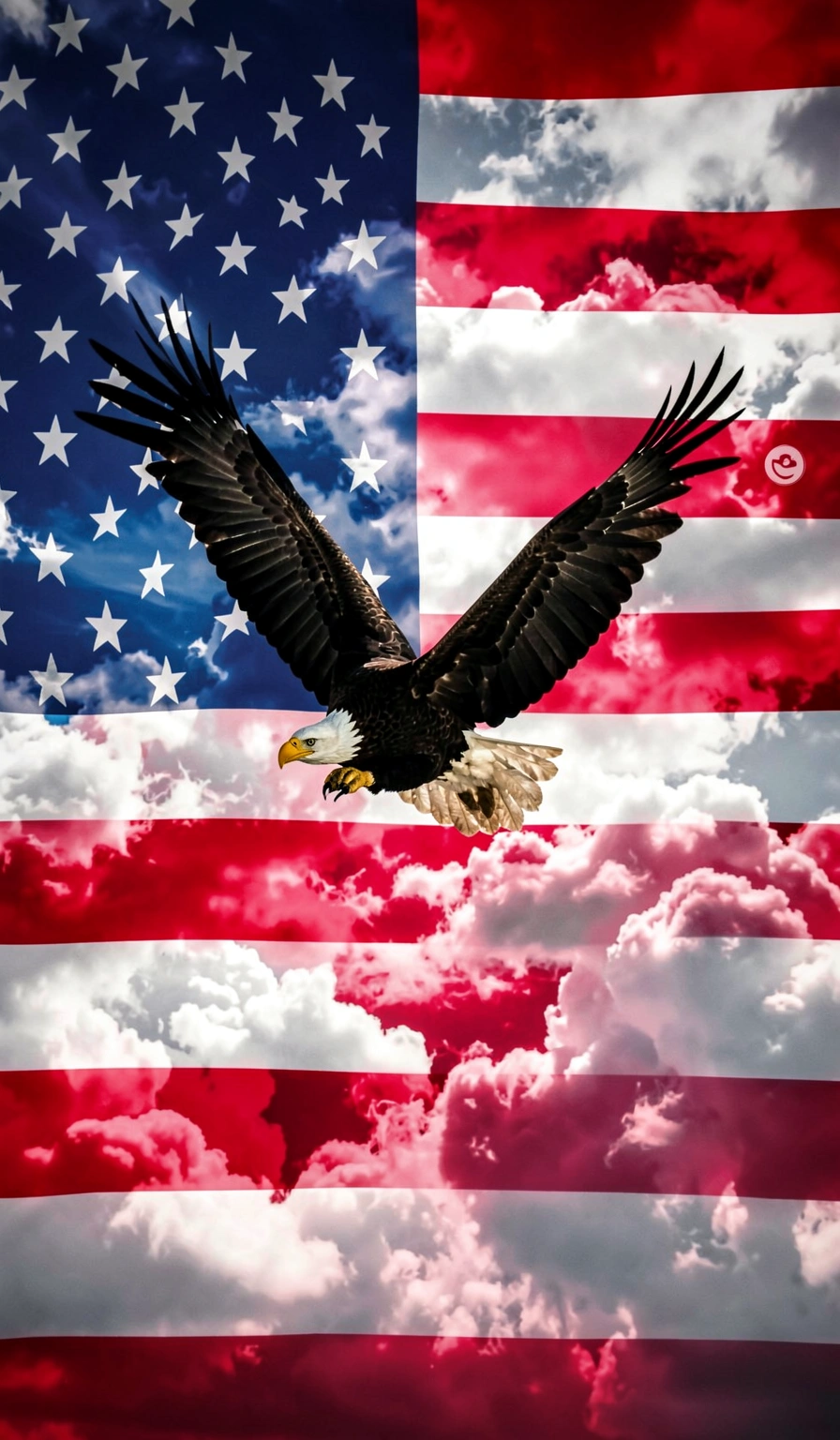american flag wallpaper — eagle sky 1 (free download)