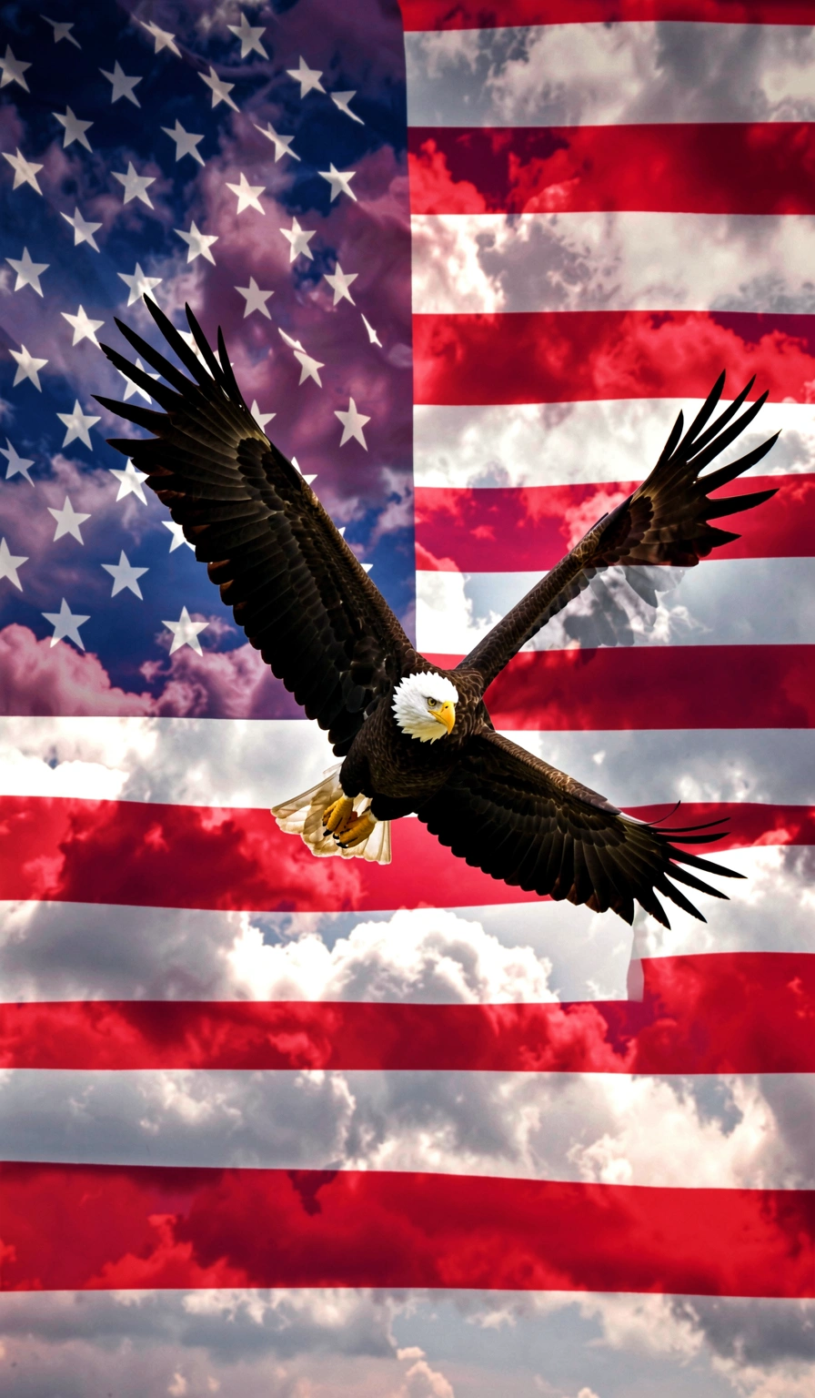 american flag wallpaper — eagle sky 2 (free download)