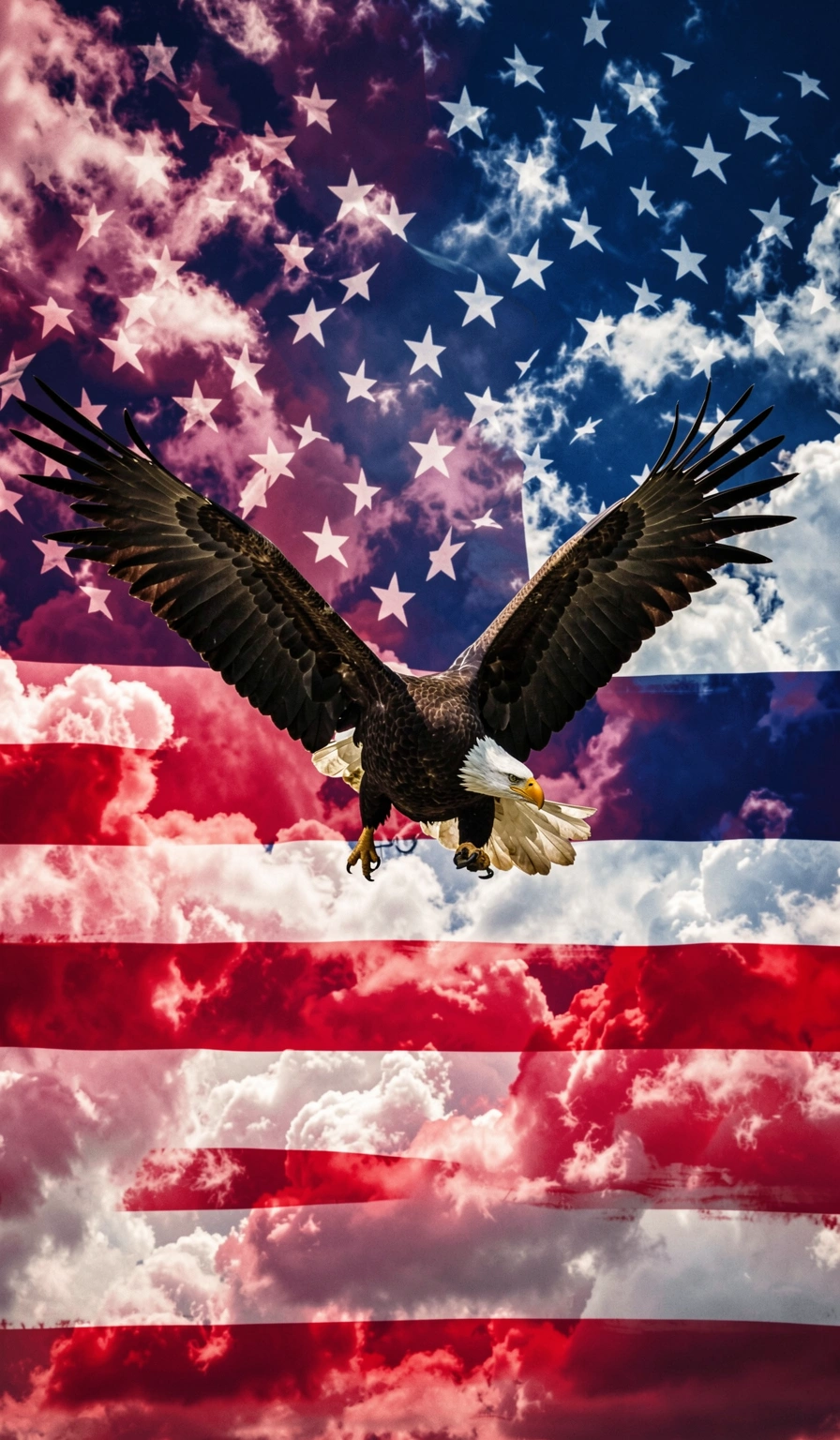 american flag wallpaper — eagle sky 3 (free download)