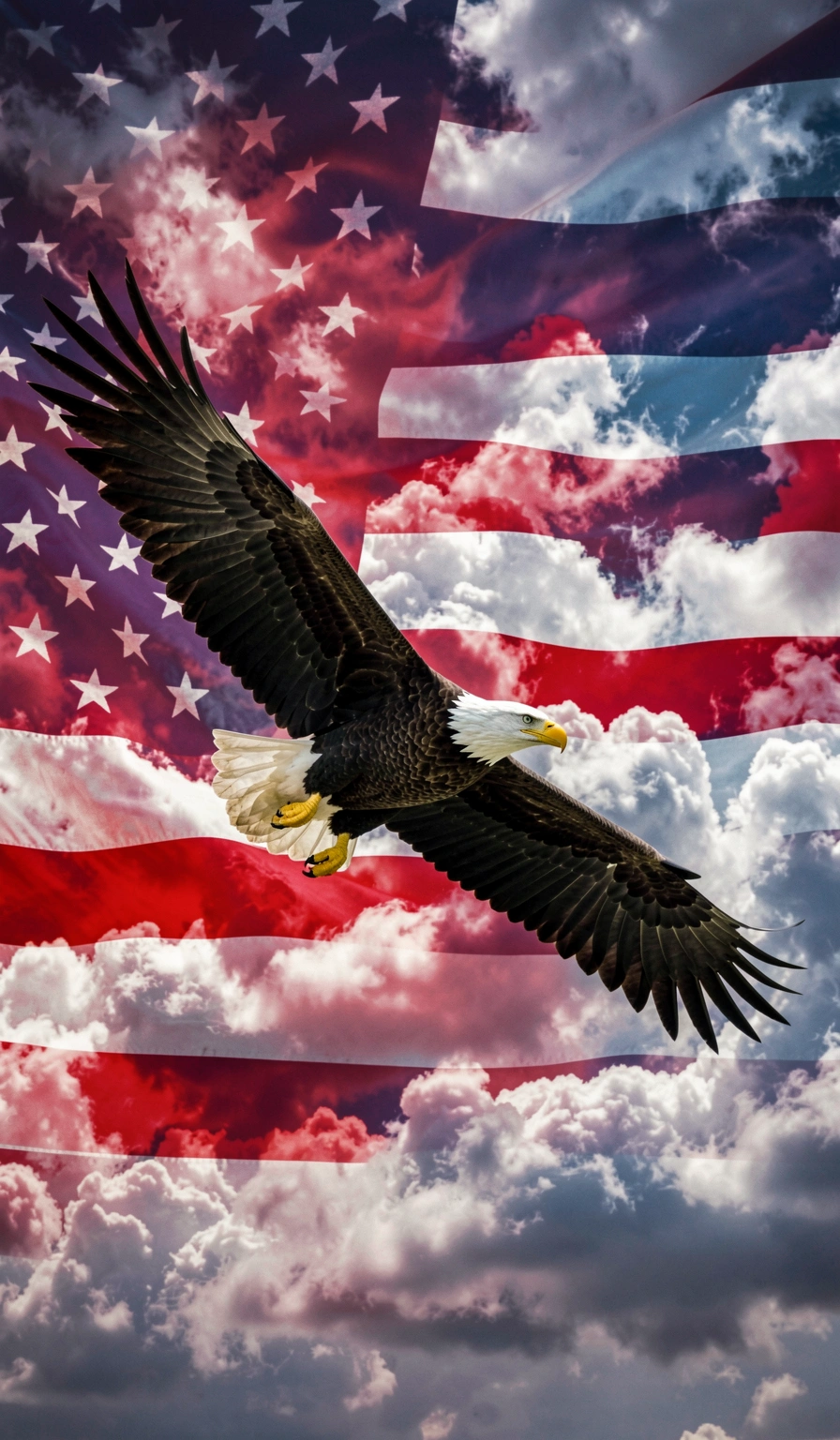 american flag wallpaper — eagle sky 4 (free download)