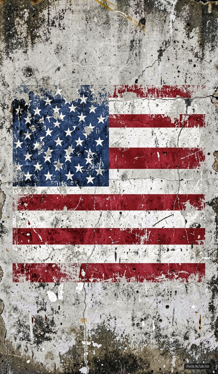 american flag wallpaper — grunge wall 1 (free download)