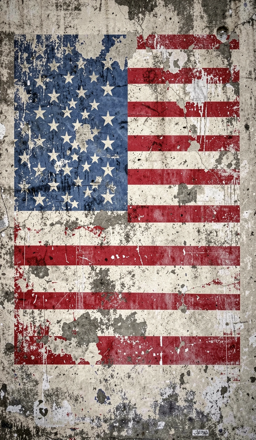 american flag wallpaper — grunge wall 2 (free download)
