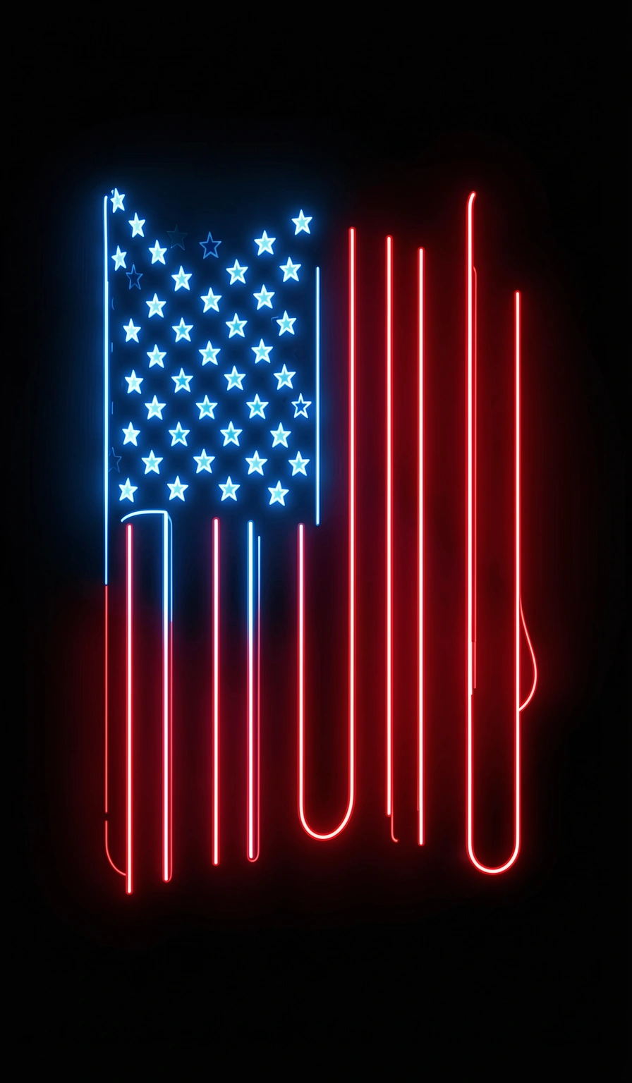 american flag wallpaper — neon 2 (free download)