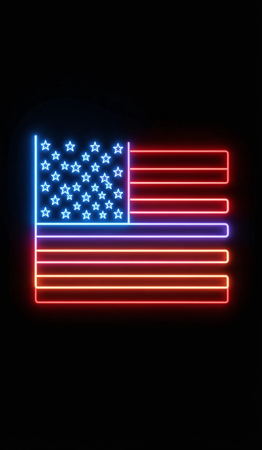 american flag wallpaper — neon 3 (free download)