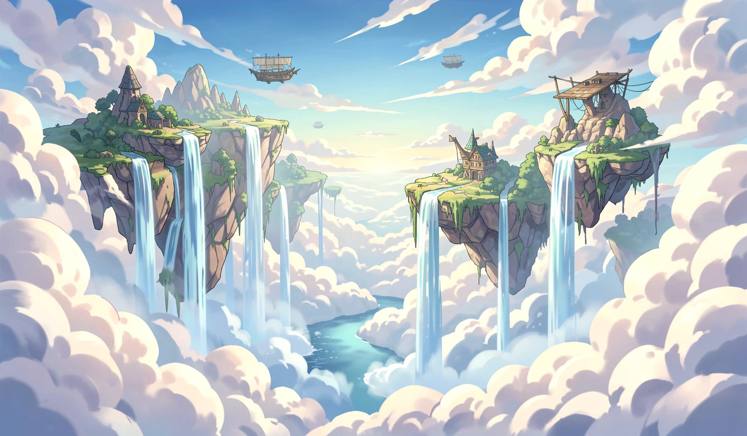 anime background — floating islands 2 (free download)