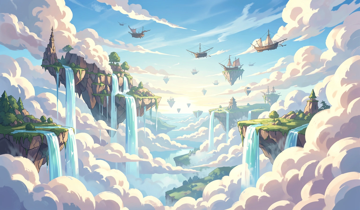 anime background — floating islands 3 (free download)