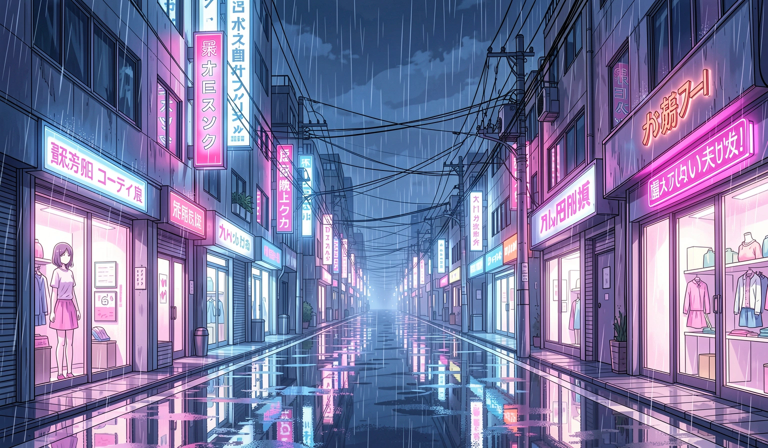 anime background — neon street 3 (free download)