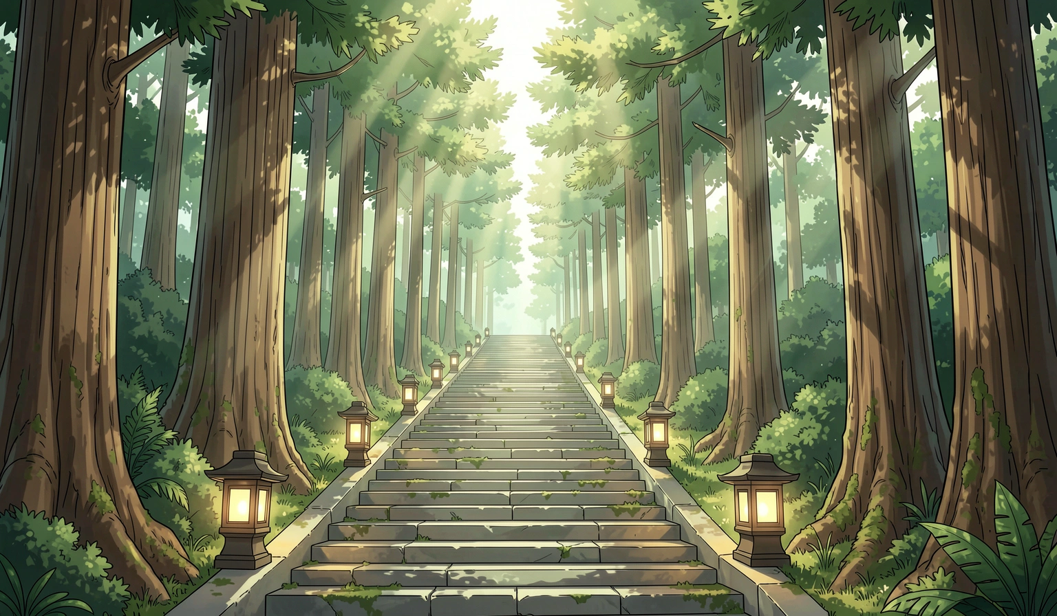 anime background — shrine stairs 1 (free download)