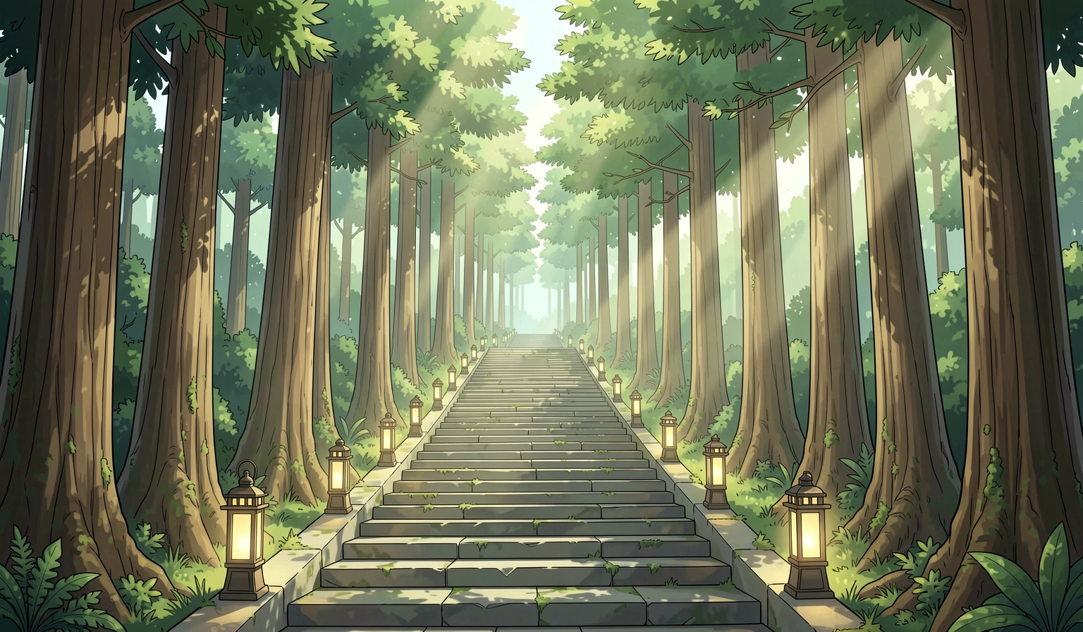 anime background — shrine stairs 2 (free download)