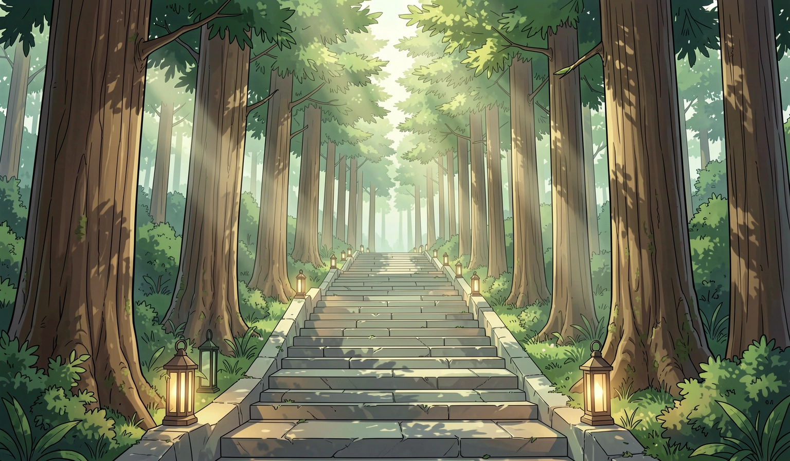 anime background — shrine stairs 3 (free download)
