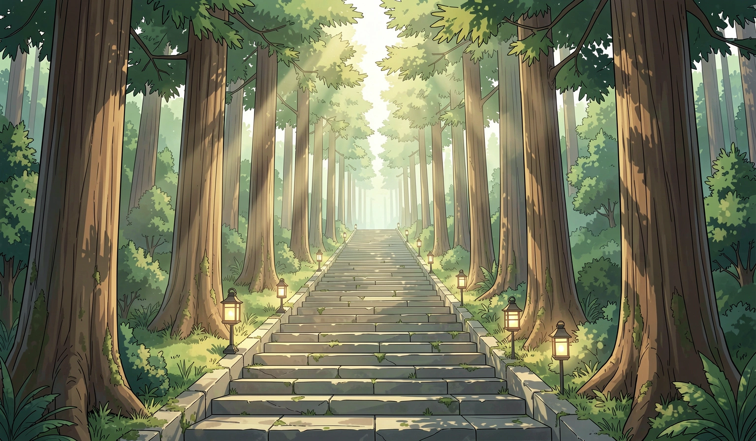 anime background — shrine stairs 4 (free download)