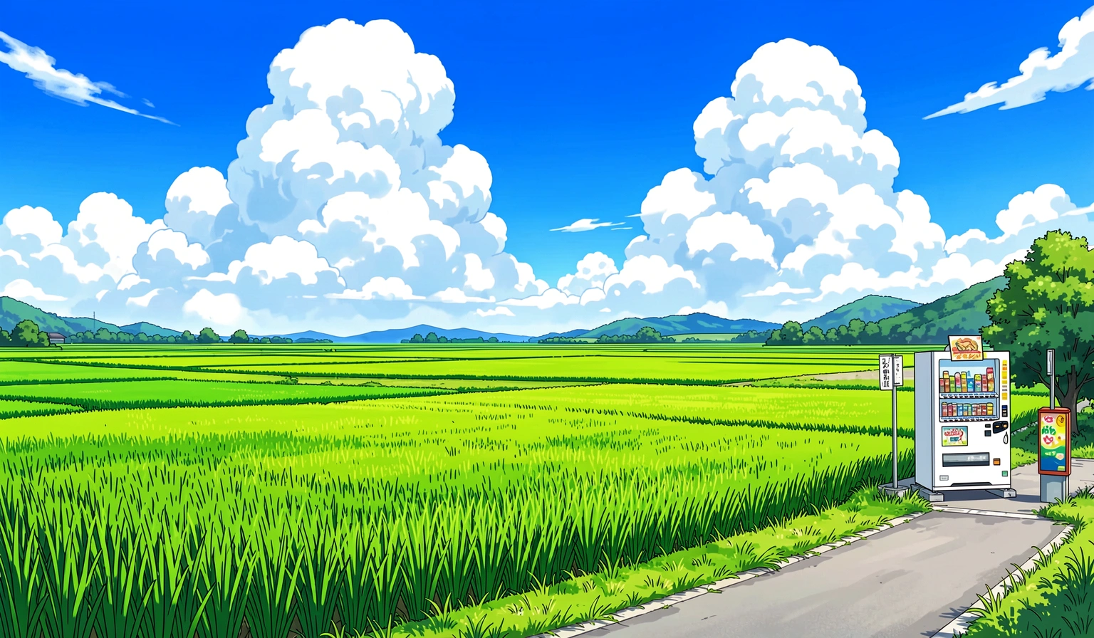anime background — summer countryside 4 (free download)