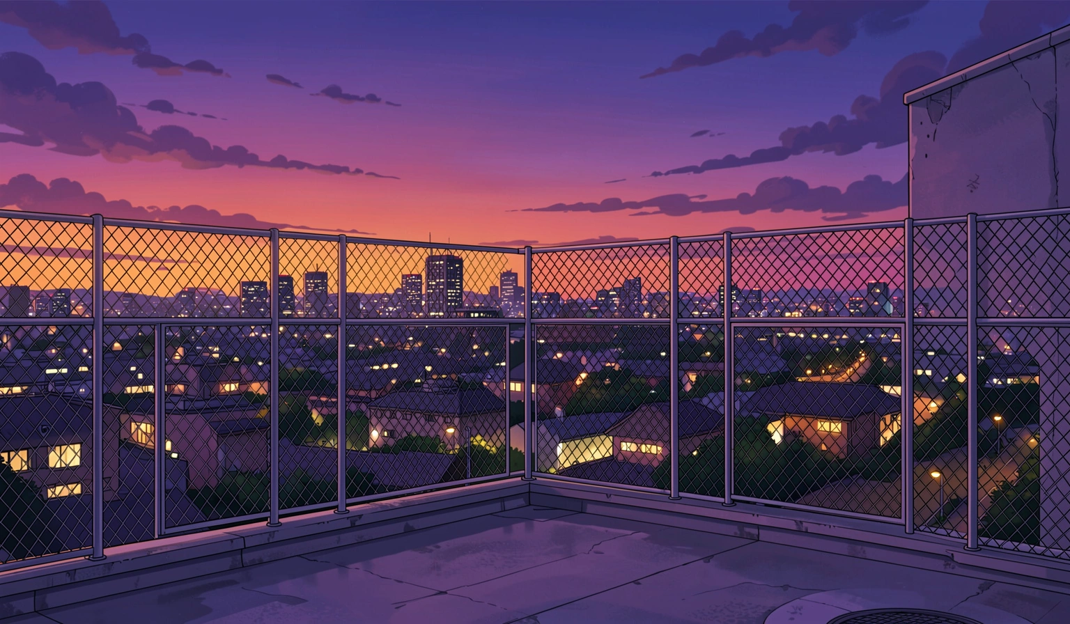 anime background — twilight rooftop 1 (free download)