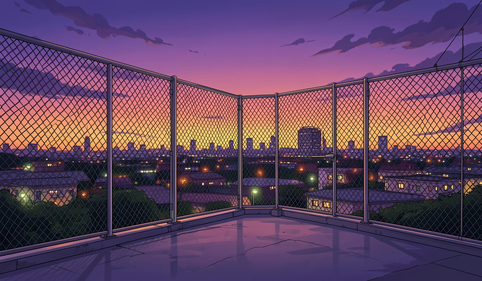 anime background — twilight rooftop 2 (free download)