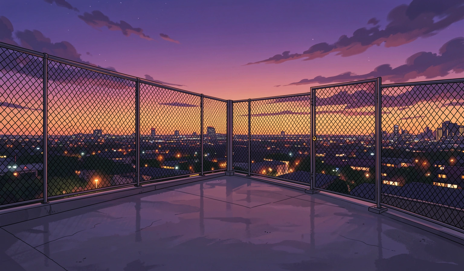 anime background — twilight rooftop 4 (free download)