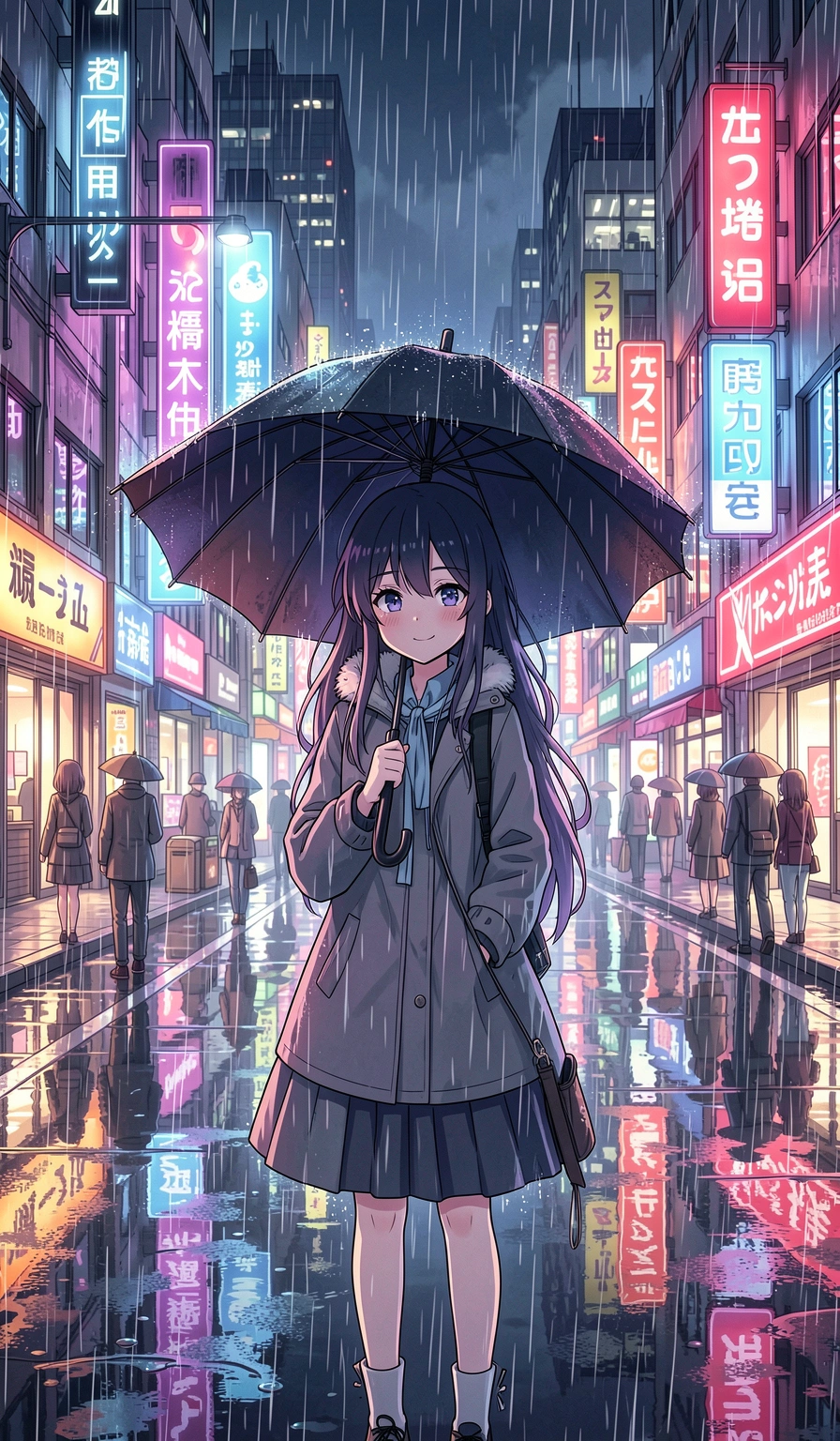 anime wallpaper — city rain 2 (free download)