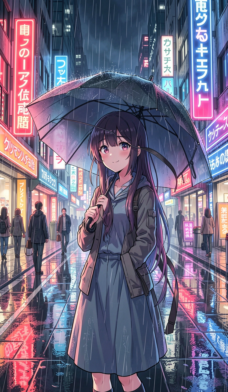 anime wallpaper — city rain 3 (free download)