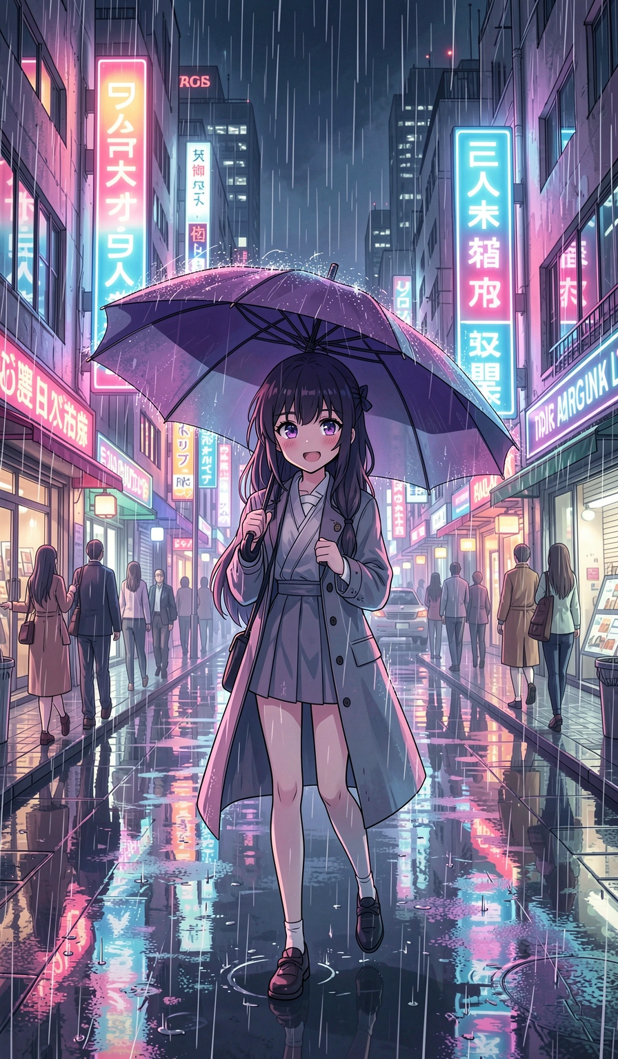 anime wallpaper — city rain 4 (free download)
