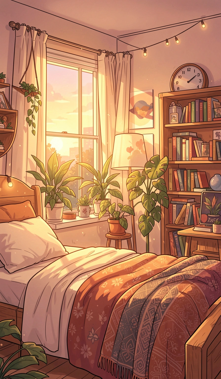 anime wallpaper — cozy room 2 (free download)