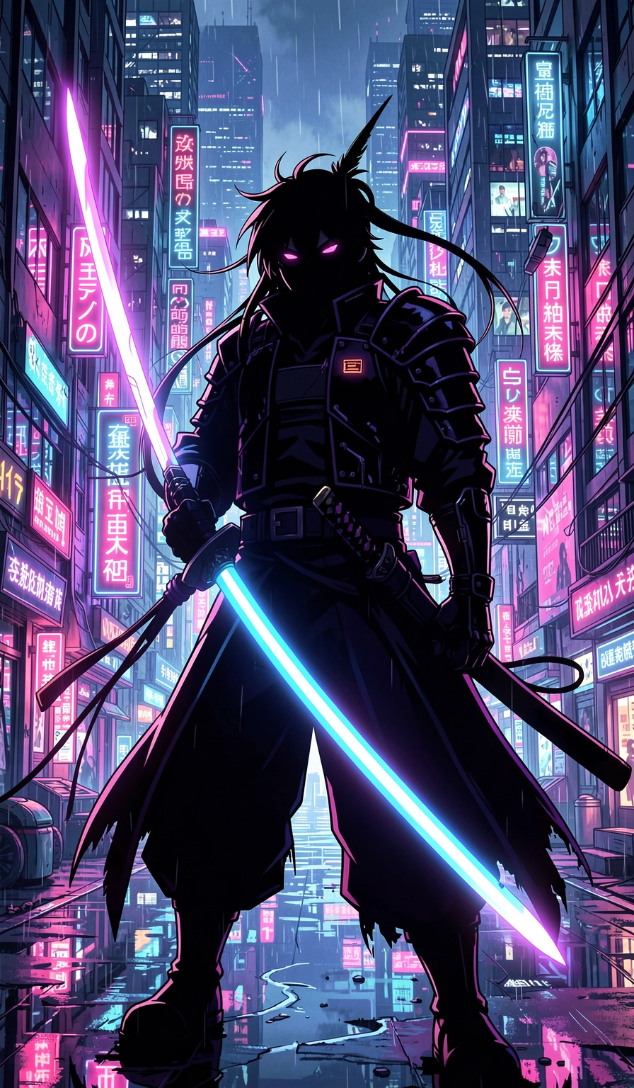 anime wallpaper — cyber samurai 1 (free download)