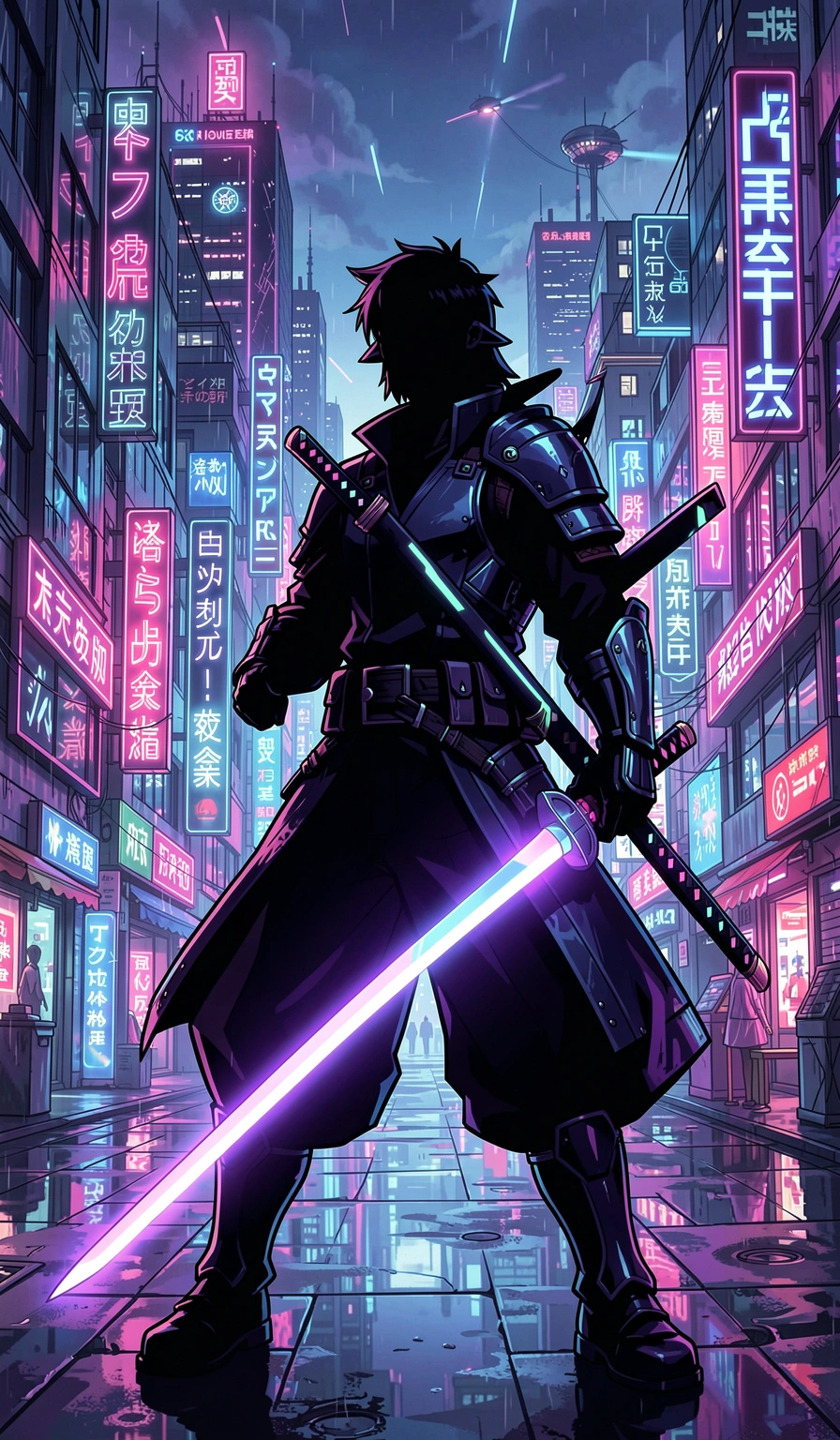 anime wallpaper — cyber samurai 4 (free download)