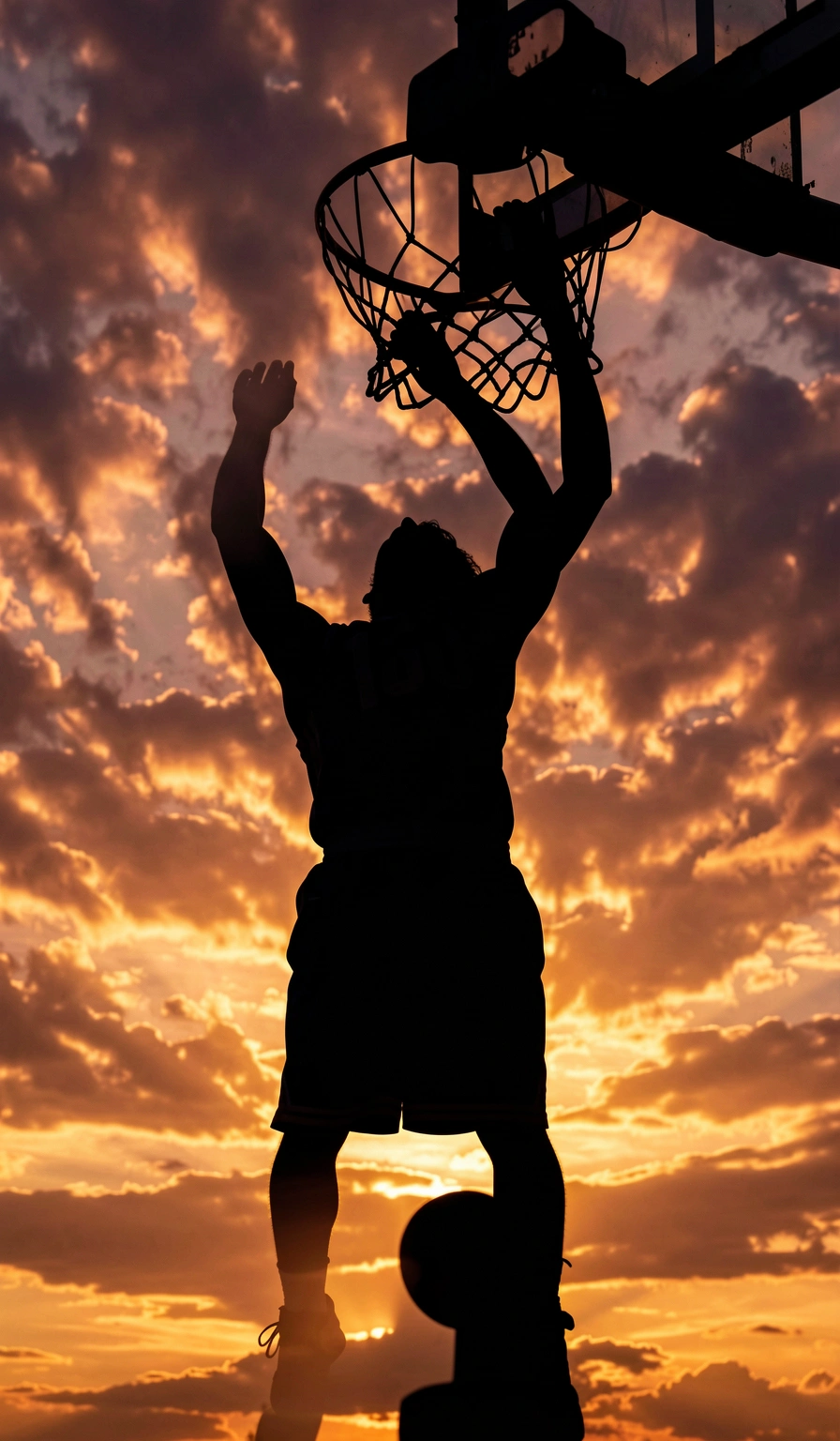 basketball wallpaper — dunk silhouette 1 (free download)