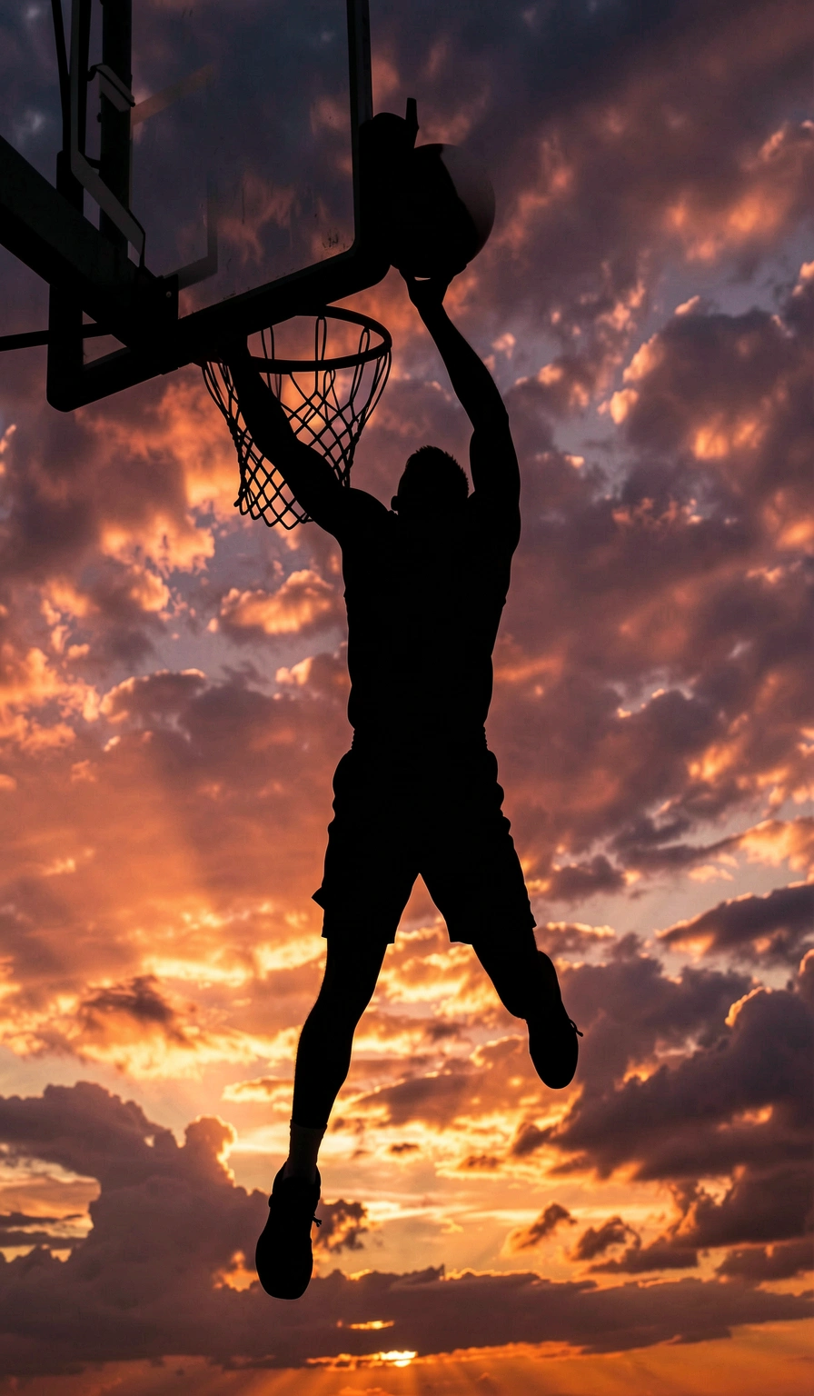 basketball wallpaper — dunk silhouette 2 (free download)