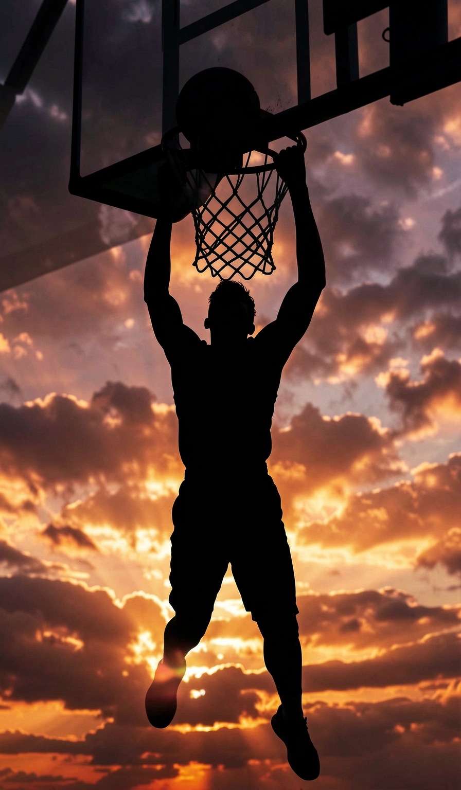 basketball wallpaper — dunk silhouette 3 (free download)