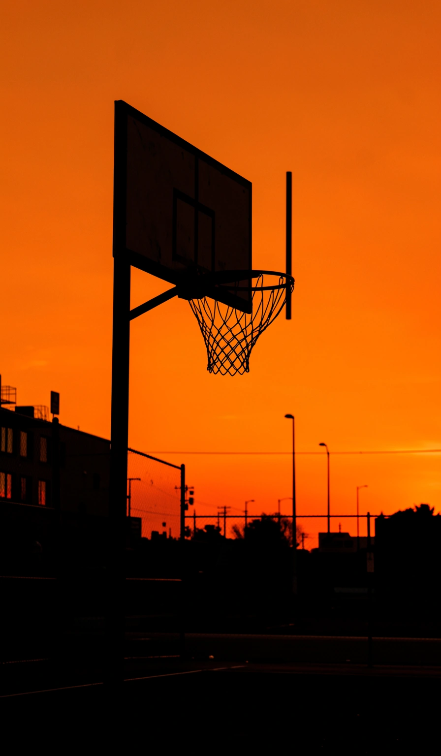basketball wallpaper — hoop sunset 2 (free download)