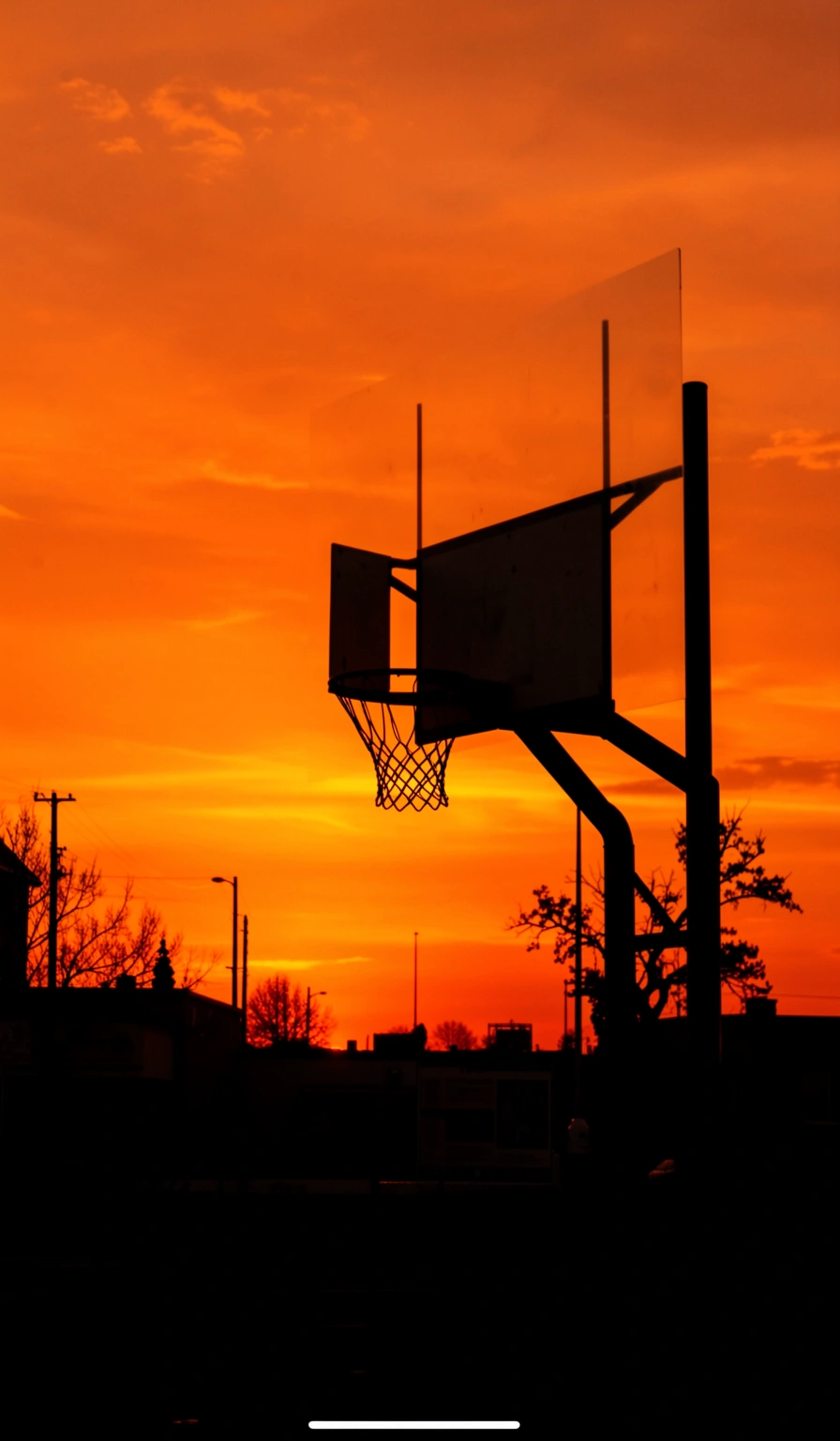 basketball wallpaper — hoop sunset 3 (free download)