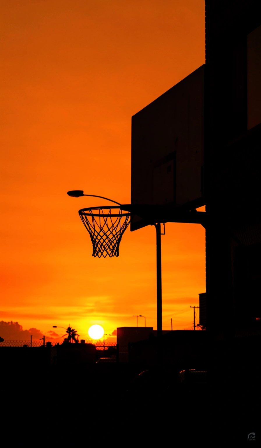 basketball wallpaper — hoop sunset 4 (free download)