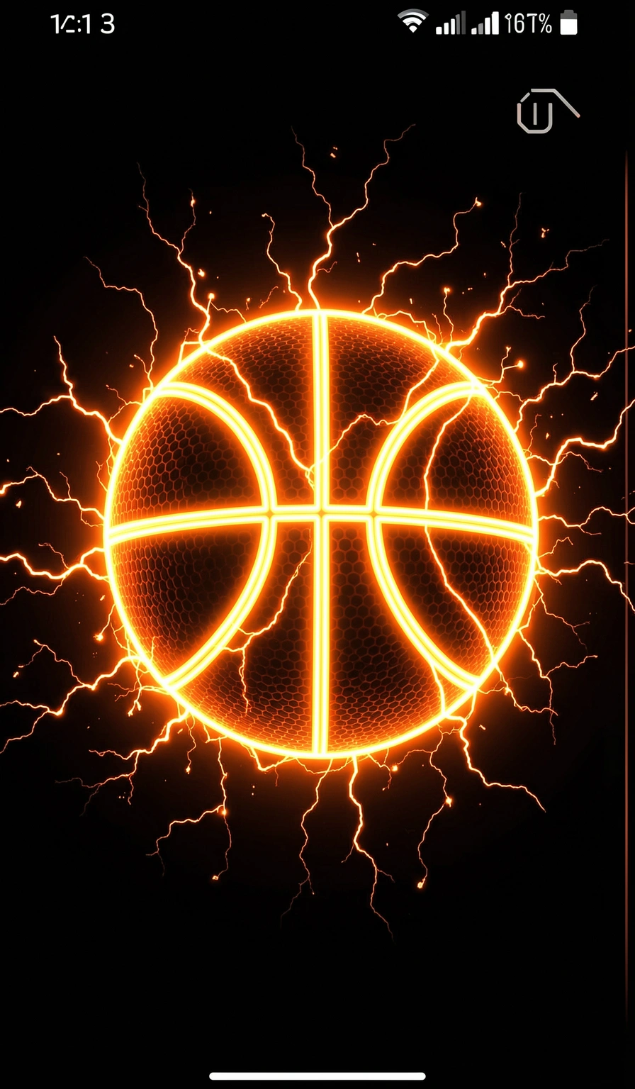 basketball wallpaper — neon 3 (free download)