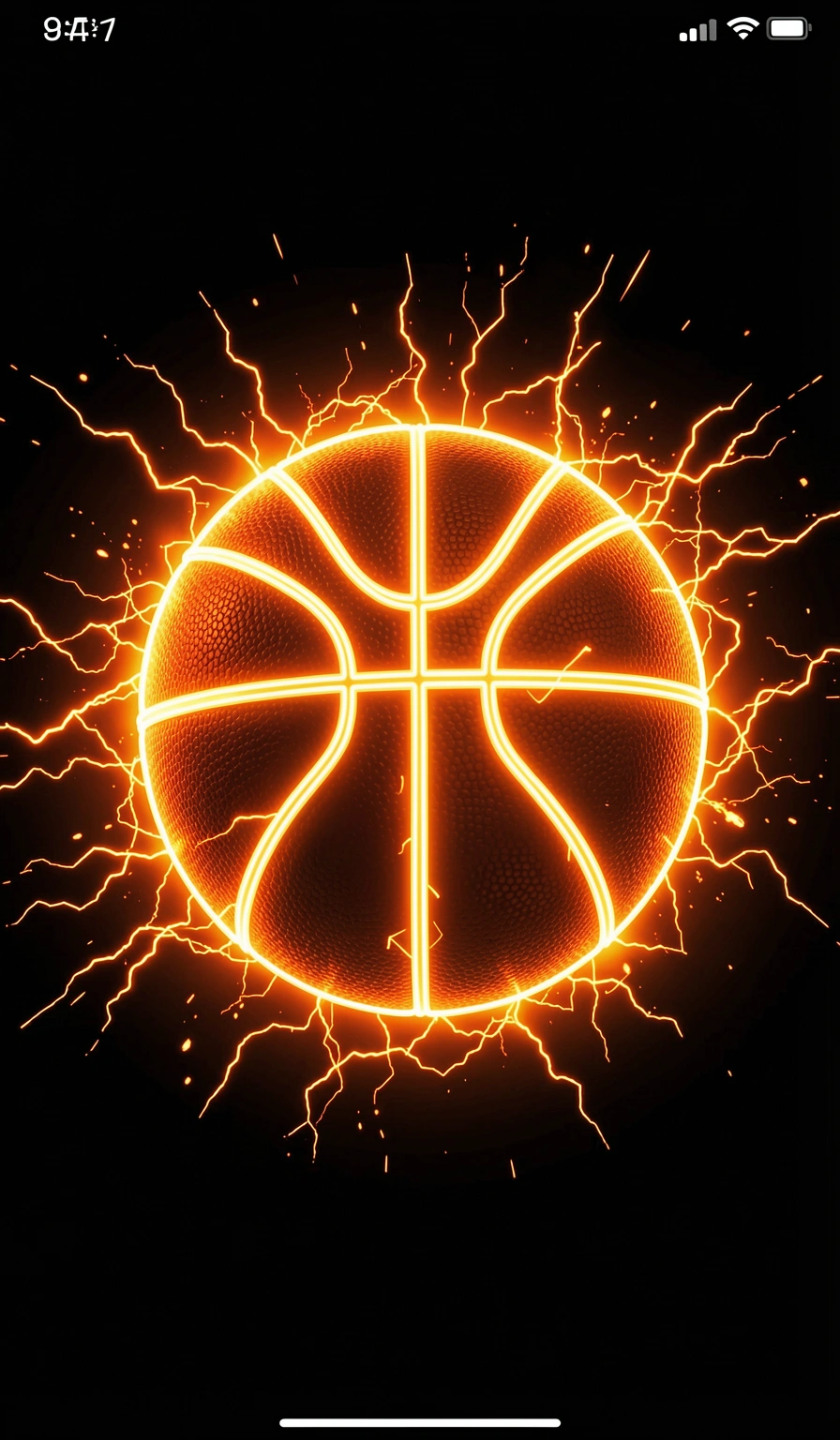 basketball wallpaper — neon 4 (free download)
