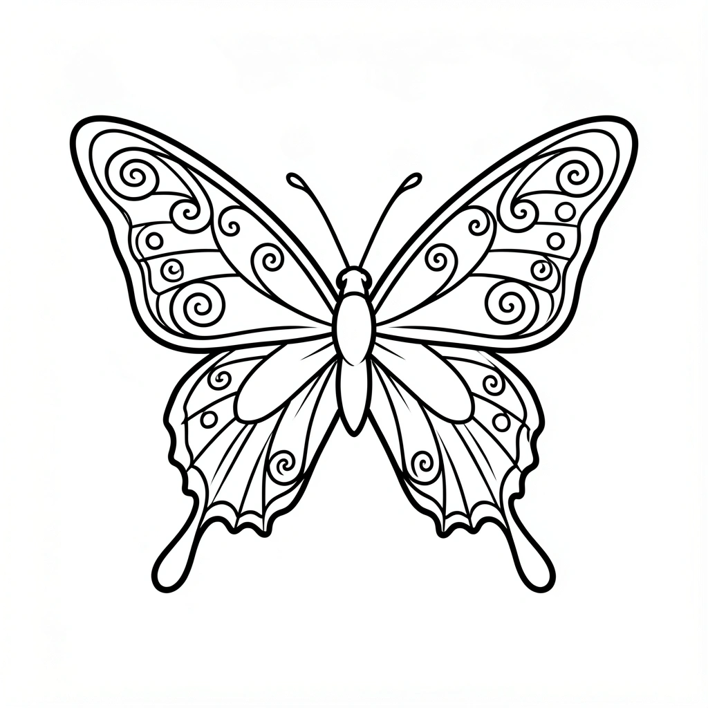 butterfly drawing — line art 1 (free download)