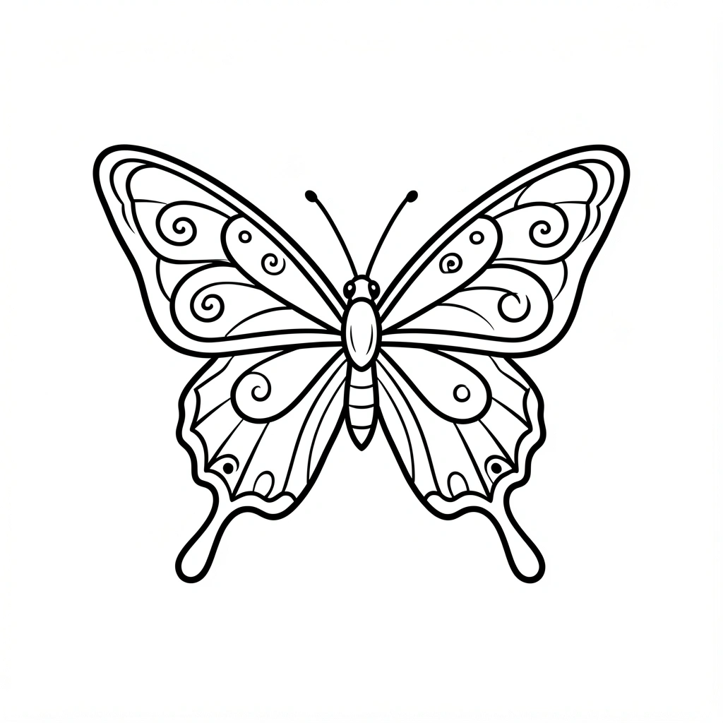 butterfly drawing — line art 2 (free download)