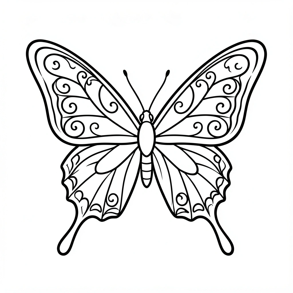 butterfly drawing — line art 3 (free download)