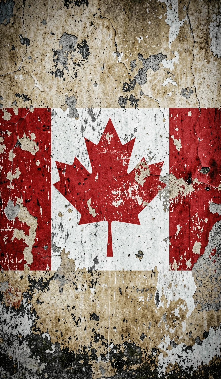 canada flag wallpaper — grunge 2 (free download)