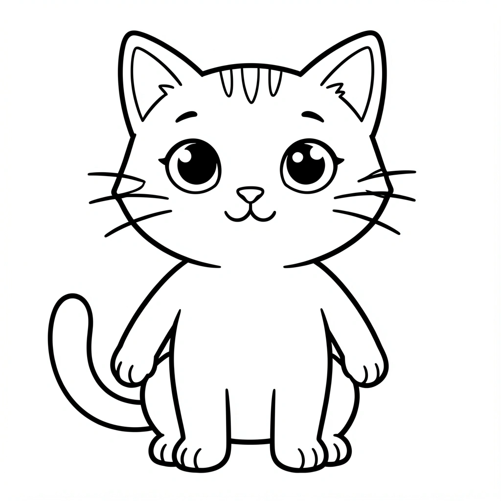 coloring pages — cute cat 2 (free download)