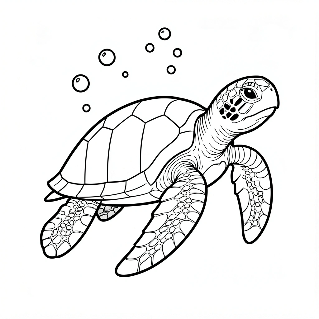 coloring pages — sea turtle 1 (free download)