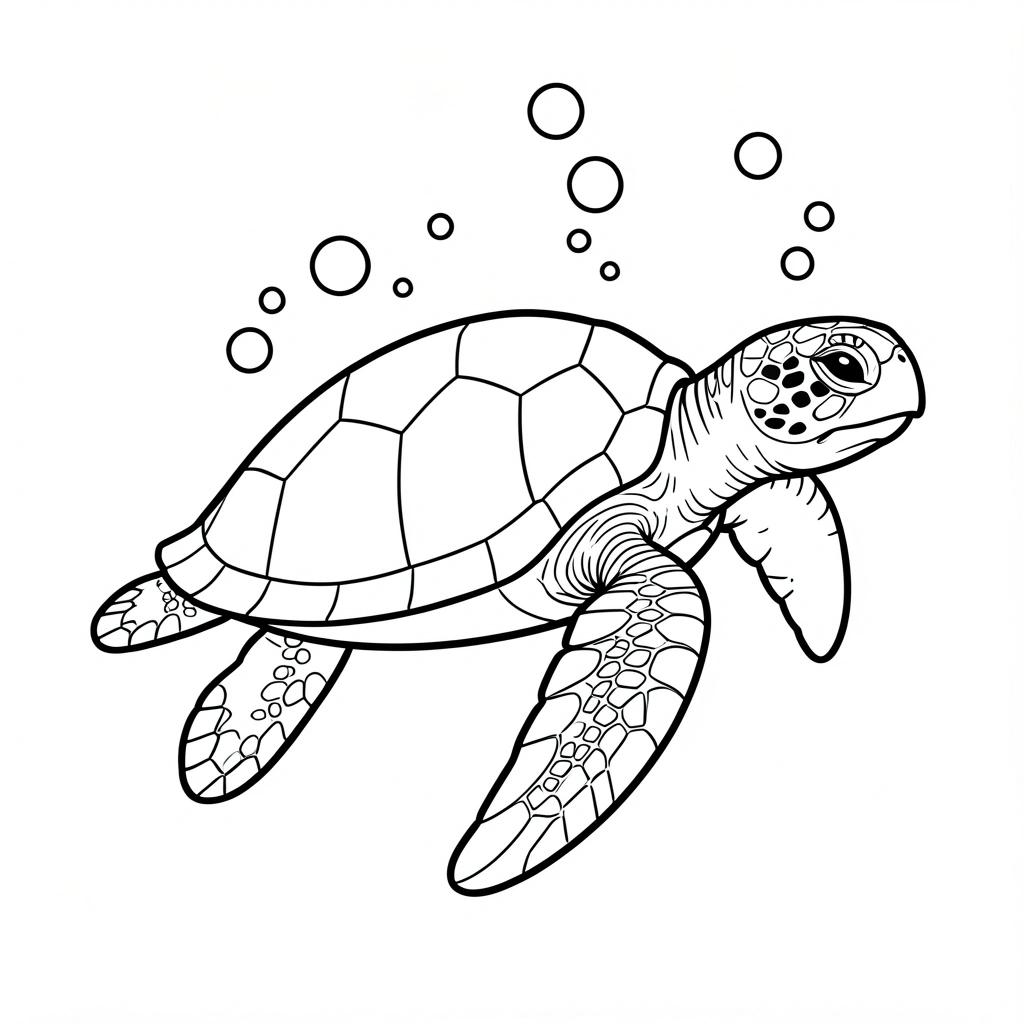 coloring pages — sea turtle 2 (free download)