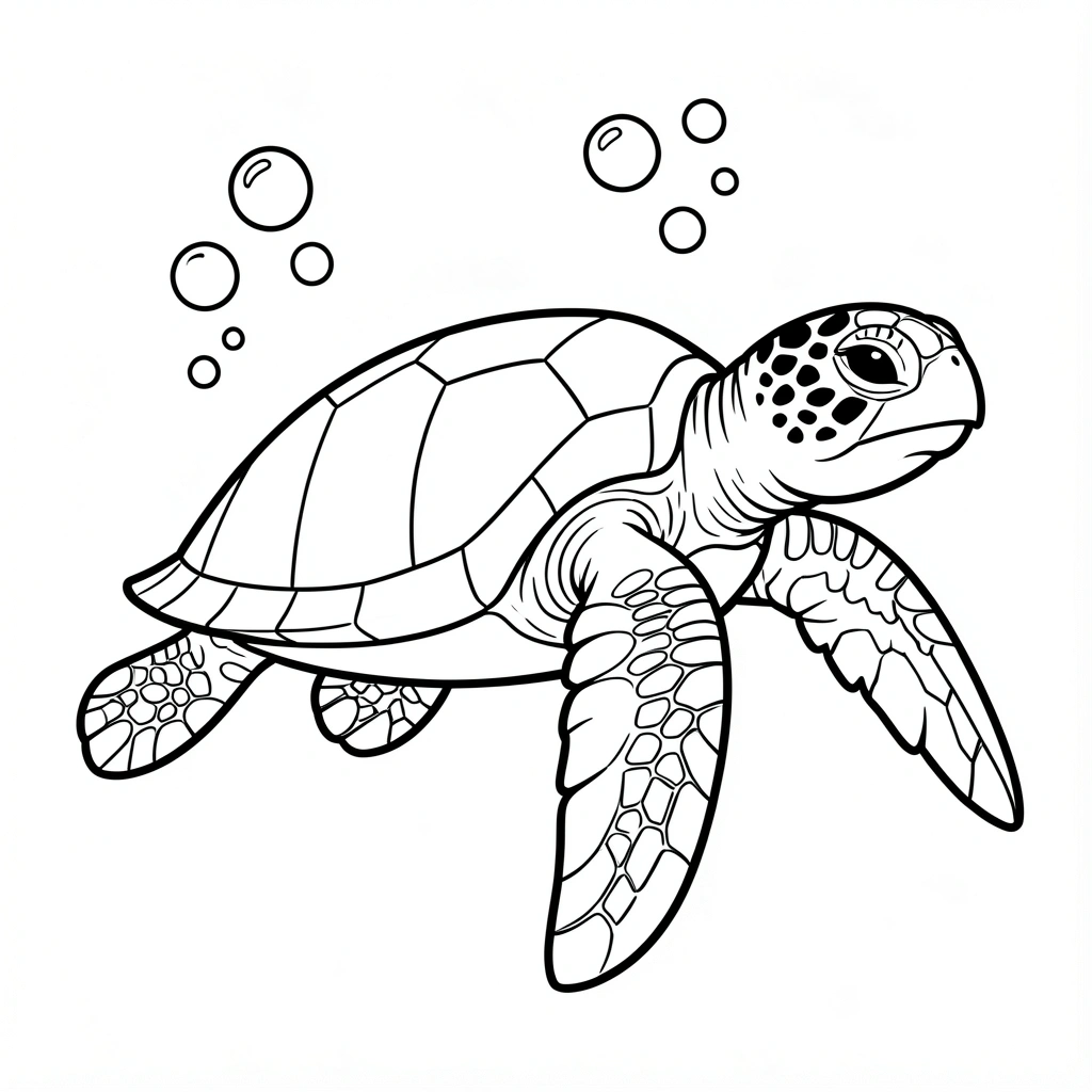 coloring pages — sea turtle 3 (free download)