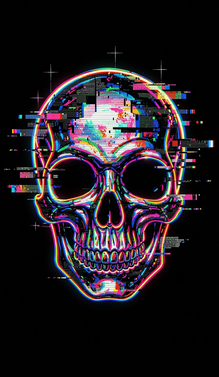cool wallpapers — glitch skull 1 (free download)