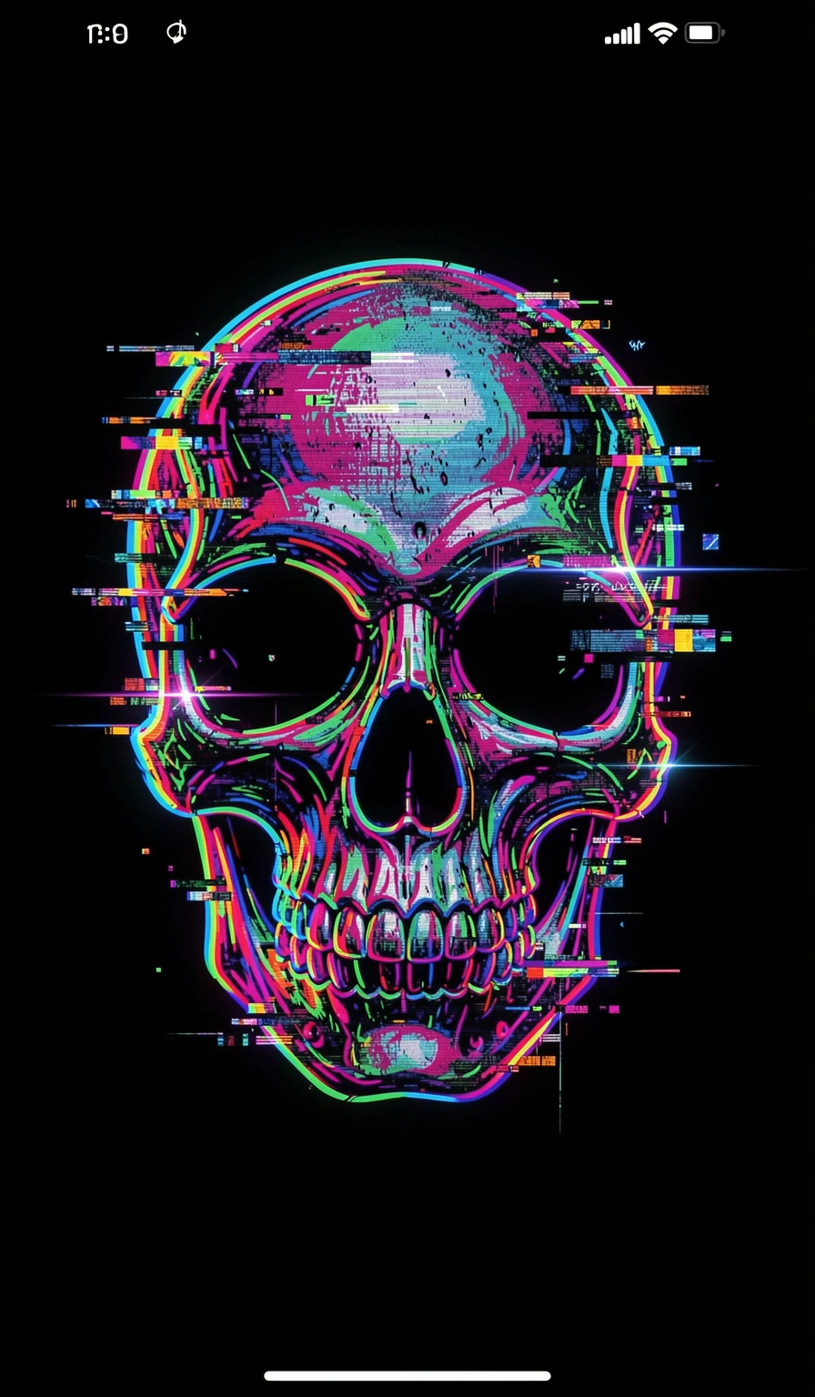 cool wallpapers — glitch skull 3 (free download)