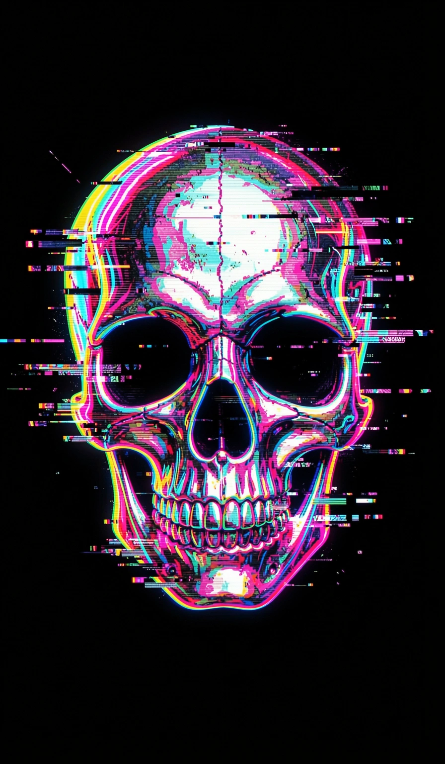 cool wallpapers — glitch skull 4 (free download)