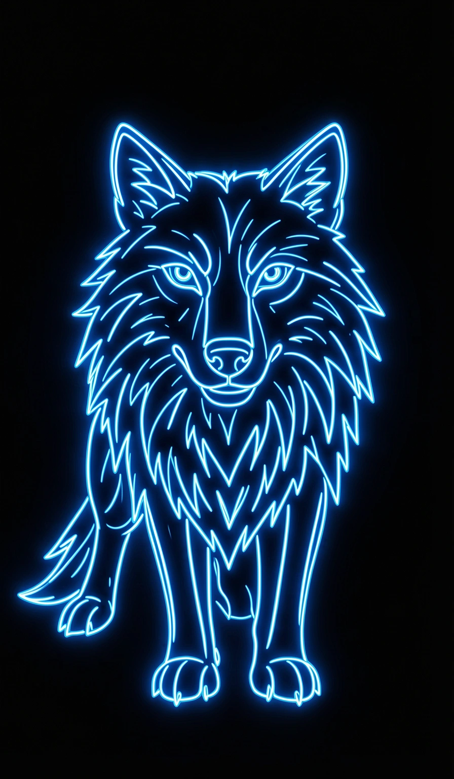 cool wallpapers — neon wolf 2 (free download)