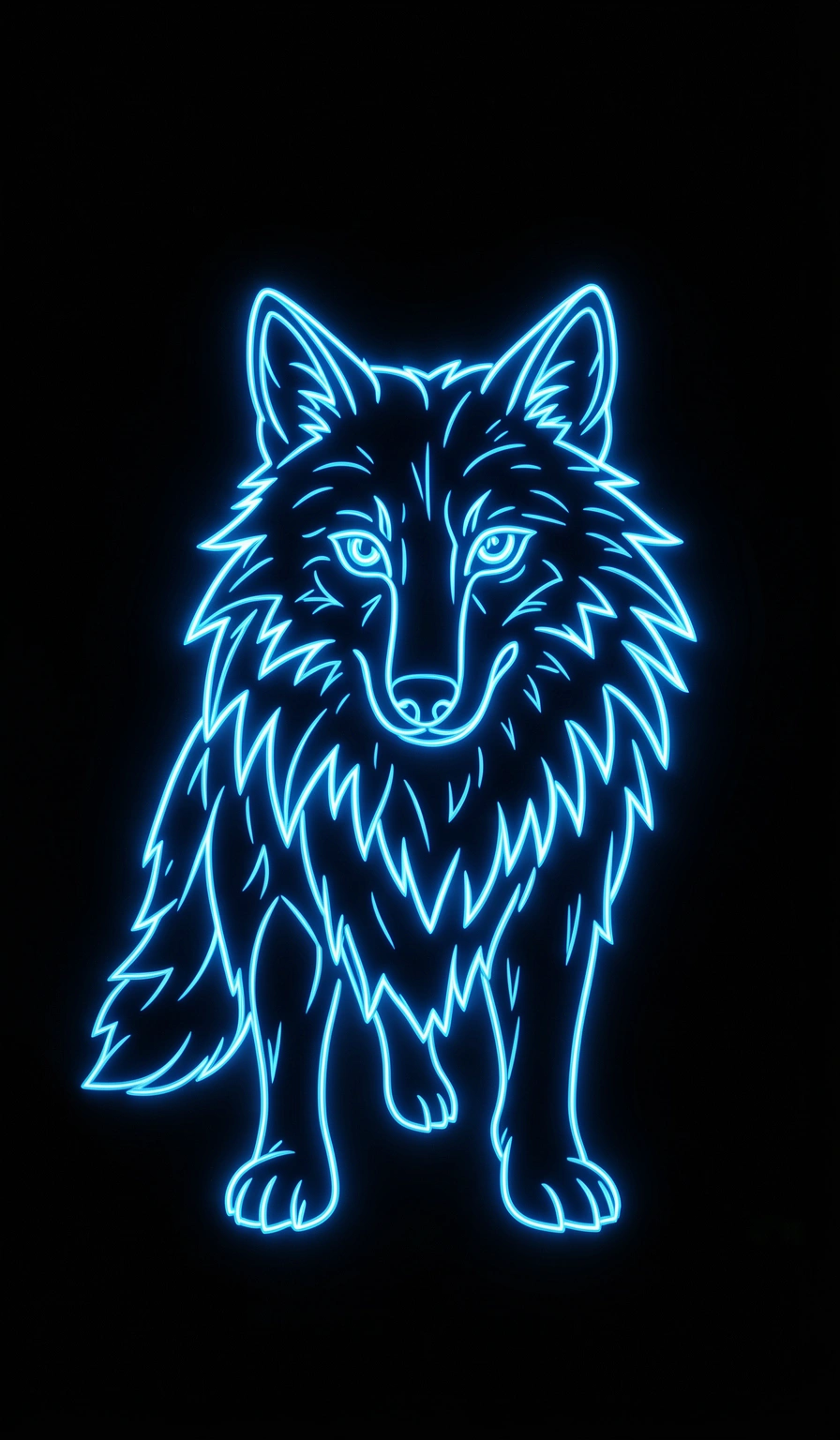 cool wallpapers — neon wolf 4 (free download)
