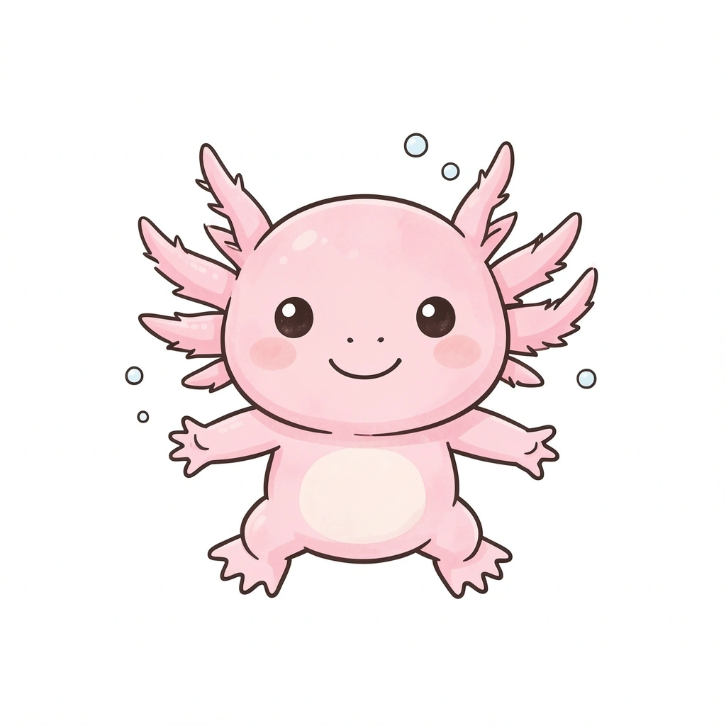 cute drawings — axolotl 1 (free download)