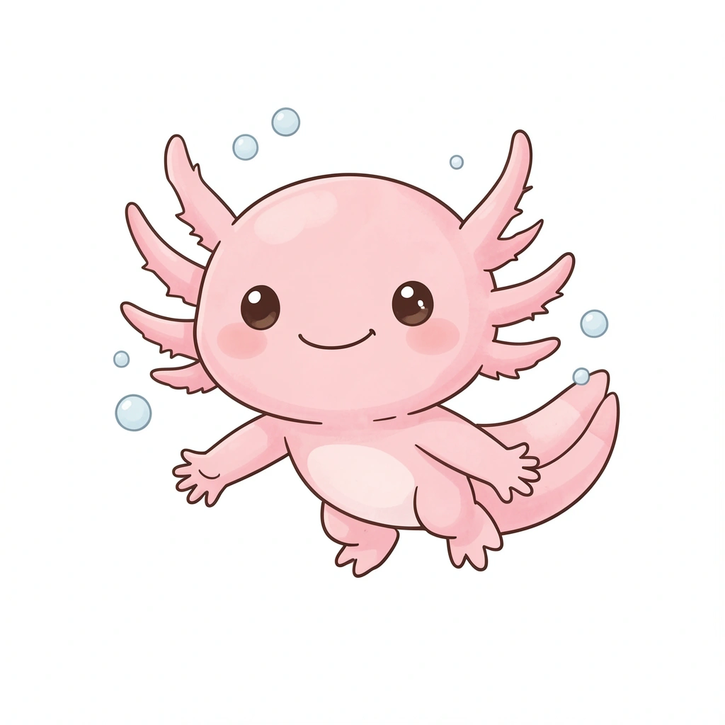 cute drawings — axolotl 2 (free download)