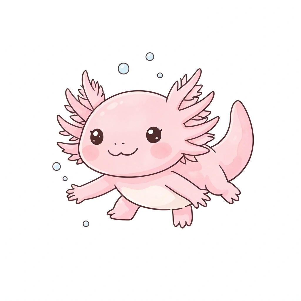 cute drawings — axolotl 3 (free download)